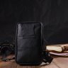 Маленькая мужская вертикальная сумка из натуральной кожи черного цвета Vintage (2421481) - 6