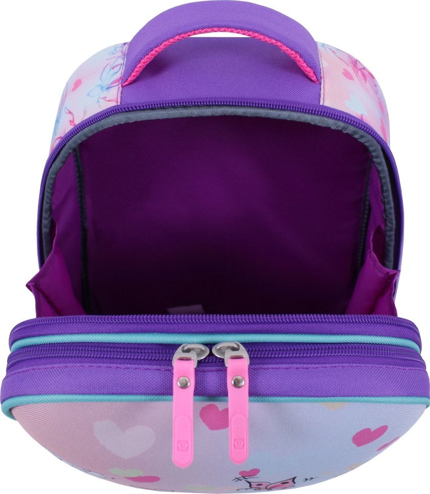 Фиолетовый школьный рюкзак для девочек из текстиля с принтом Bagland (53815)