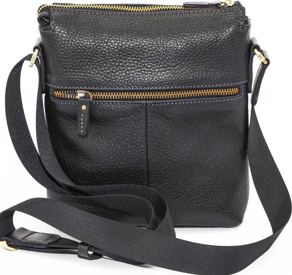 Компактная наплечная сумка-планшет из зернистой кожи Флотар VATTO (12056)