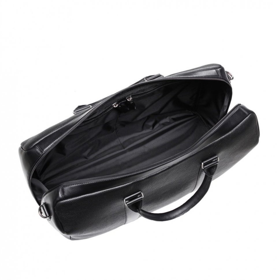 Кожаная мужская дорожная сумка-саквояж черного цвета Issa Hara Express (21166)