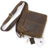 Мужская сумка-планшет через плечо из винтажной кожи светло-коричневого цвета Visconti 69115 - 5