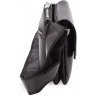 Черная маленькая мужская сумка через плечо из гладкой кожи KARYA (19612) - 2