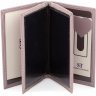 Темно-розовая женская обложка для документов маленького размера из натуральной кожи ST Leather (14004) - 2