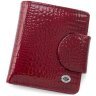 Лакированный женский кошелек красного цвета из натуральной кожи с тиснением ST Leather 70816 - 1