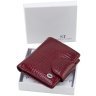Лакированный женский кошелек красного цвета из натуральной кожи с тиснением ST Leather 70816 - 7
