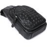 Современная кожаная мужская сумка-рюкзак с фактурой под крокодила Vintage (20674) - 3