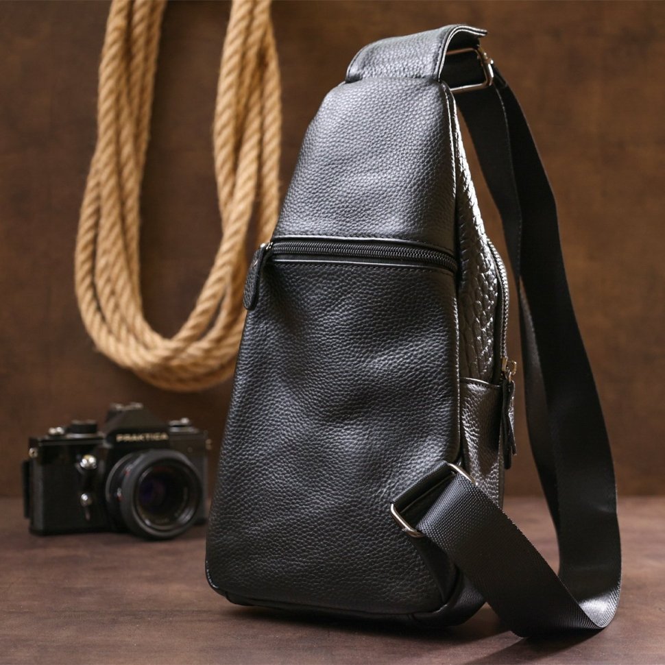Современная кожаная мужская сумка-рюкзак с фактурой под крокодила Vintage (20674)