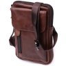 Недорогая мужская кожаная сумка коричневого цвета на пояс или на плечо Vintage 2422564 - 1