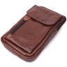 Недорогая мужская кожаная сумка коричневого цвета на пояс или на плечо Vintage 2422564 - 3