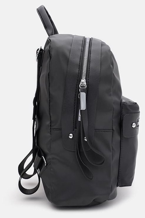 Вместительный женский рюкзак из черного текстиля на змейке Monsen 71816
