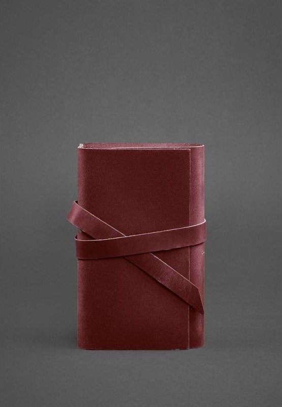 Женский кожаный блокнот (Софт-бук) из матовой кожи в бордовом цвете - BlankNote (42016)