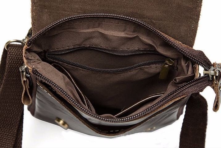 Наплечная мужская сумка небольшого размера с креплением на пояс VINTAGE STYLE (14810)