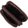 Маленькая мужская сумка на пояс из натуральной кожи коричневого цвета Vintage (2421482) - 4