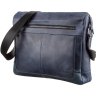 Темно-синяя деловая мужская кожаная сумка на плечо SHVIGEL (11249) - 1