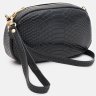 Черная женская кожаная сумка-кроссбоди под рептилию Keizer (56016) - 3