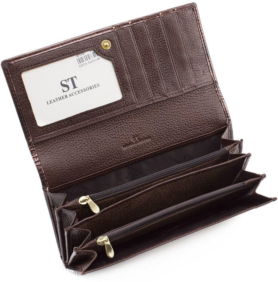 Лаковый кошелек с монетницей на молнии ST Leather (16299)