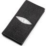 Функциональное мужское портмоне из кожи морского ската черного цвета STINGRAY LEATHER (024-18040) - 1