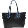 Стильная женская сумка-шоппер из эко-кожи черно-синего цвета Monsen (15677) - 3