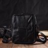 Удобная мужская сумка на пояс из натуральной кожи черного цвета Vintage (2421483) - 7