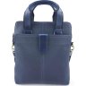 Синяя мужская сумка планшет из фактурной кожи с ручками VATTO (11759) - 1