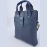 Синяя мужская сумка планшет из фактурной кожи с ручками VATTO (11759) - 3