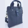 Синяя мужская сумка планшет из фактурной кожи с ручками VATTO (11759) - 4