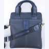 Синяя мужская сумка планшет из фактурной кожи с ручками VATTO (11759) - 5