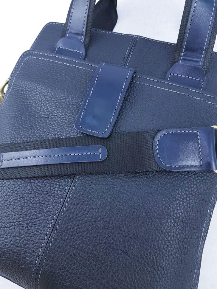 Синяя мужская сумка планшет из фактурной кожи с ручками VATTO (11759)
