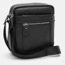Мужская черная сумка-планшет маленького размера из фактурной кожи Keizer (22059) - 2