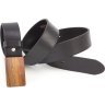 Элитный итальянский кожаный ремень с деревянной пряжкой из мореного дуба 40569-GH - 6