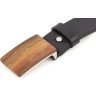 Элитный итальянский кожаный ремень с деревянной пряжкой из мореного дуба 40569-GH - 3