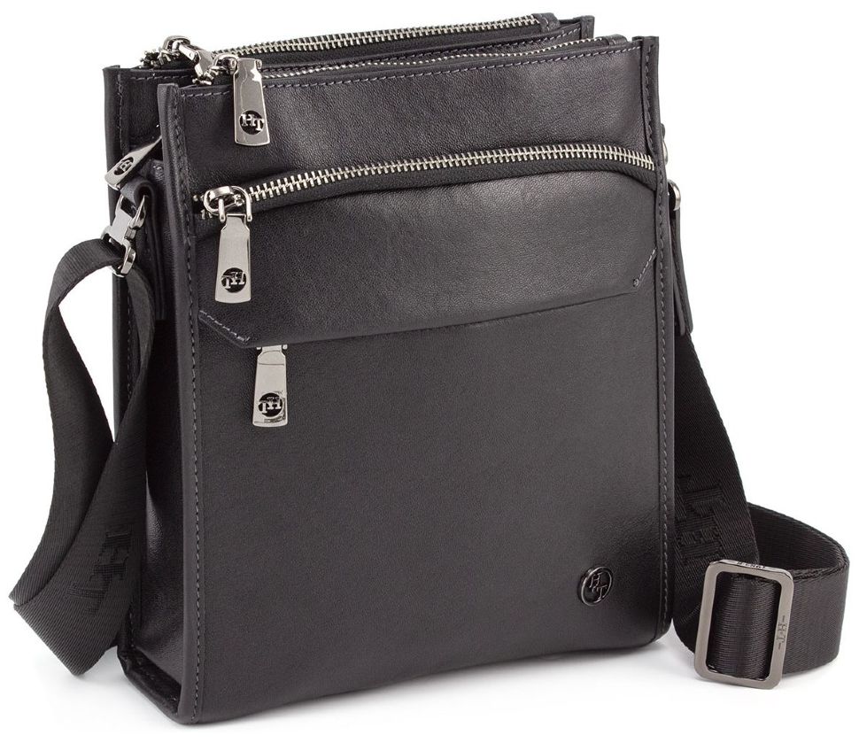 Повседневная мужская сумка планшет с плечевым ремнем H.T Leather (10164) 