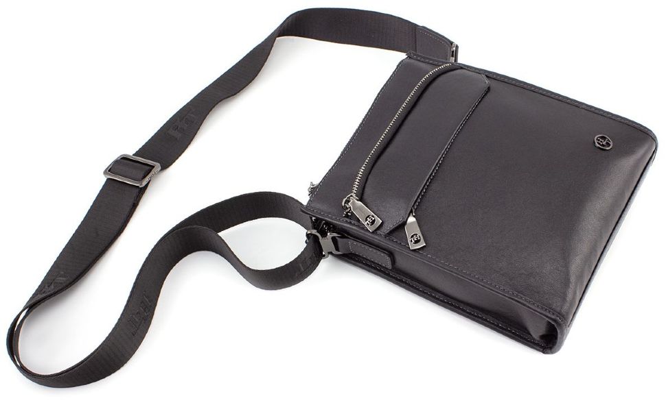 Повседневная мужская сумка планшет с плечевым ремнем H.T Leather (10164) 