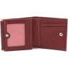 Женский бордовый кошелек из натуральной кожи на кнопке Marco Coverna 68617 - 2