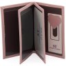 Кожаная женская обложка под документы светло-розового цвета ST Leather (14002) - 2