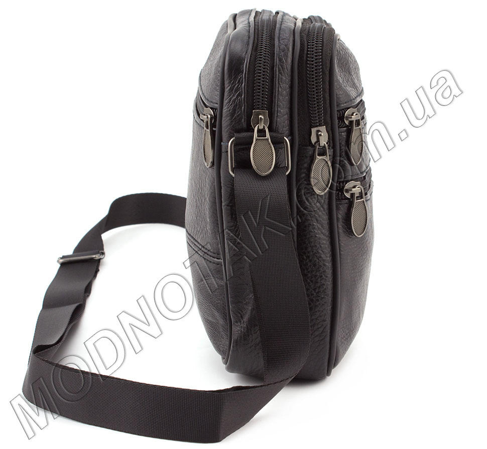 Мужская недорогая кожаная сумка с наплечным ремнем - Leather Collection (10392)