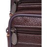 Компактная мужская сумка на пояс из натуральной кожи коричневого цвета Vintage (2421484) - 3