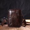 Компактная мужская сумка на пояс из натуральной кожи коричневого цвета Vintage (2421484) - 6