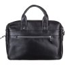 Черная сумка для ноутбука из гладкой кожи с серебристой фурнитурой SHVIGEL (11041) - 4