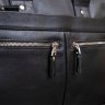 Черная сумка для ноутбука из гладкой кожи с серебристой фурнитурой SHVIGEL (11041) - 10