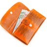 Оранжевый кошелек на магните из змеиной кожи SNAKE LEATHER (024-18151) - 4