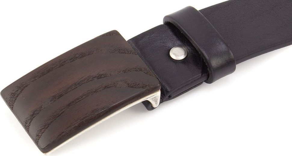 Итальянский кожаный ремень с деревянной пряжкой мореного дуба Gherardini 40570-GH