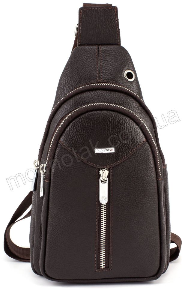 Кожаный мужской рюкзак с одной лямкой KARYA (0818-39)