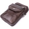Компактная мужская сумка из натуральной кожи коричневого цвета на пояс или на плечо Vintage 2422141 - 3