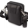 Кожаная маленькая мужская сумка c возможностью носить на плече или на поясе H.T Leather (10001) - 4