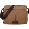 Текстильная мужская сумка-мессенджер коричневого цвета Vintage (14445) - 1