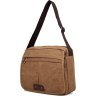 Текстильная мужская сумка-мессенджер коричневого цвета Vintage (14445) - 8