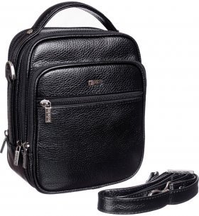 Черная мужская сумка-барсетка из мягкой кожи флотар Desisan (19110) - 2
