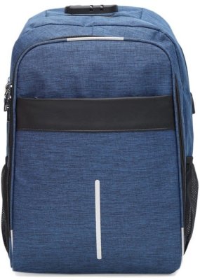 Текстильний синій чоловічий рюкзак з замком Monsen (19356)