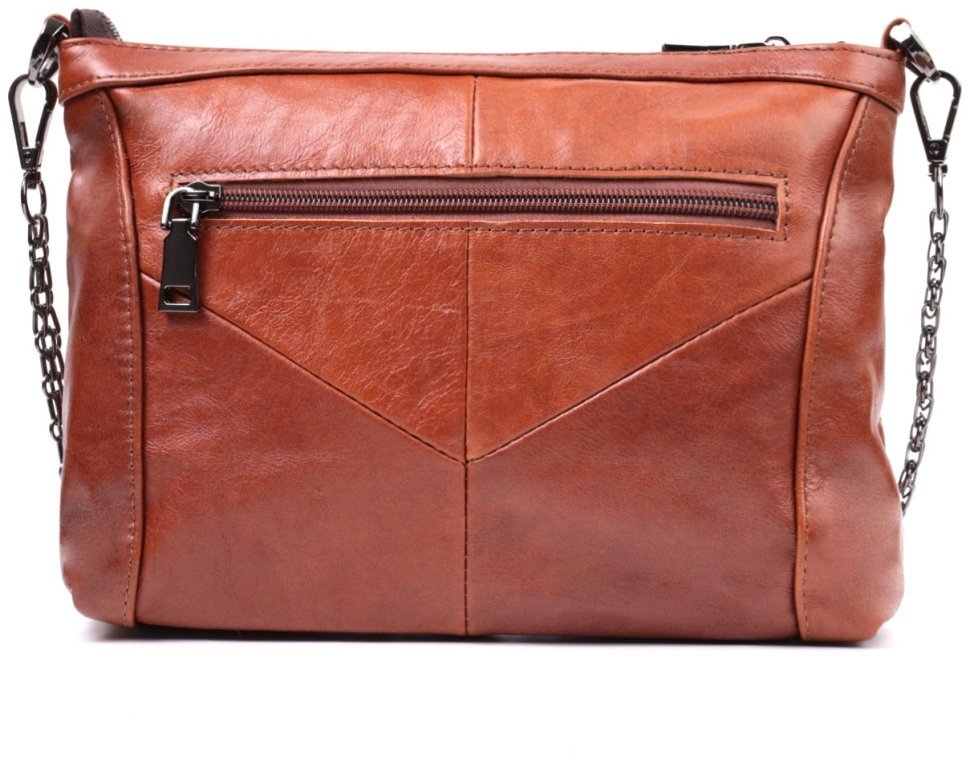 Светло-коричневая женская сумка среднего размера из натуральной кожи на плечо Vintage 2422566